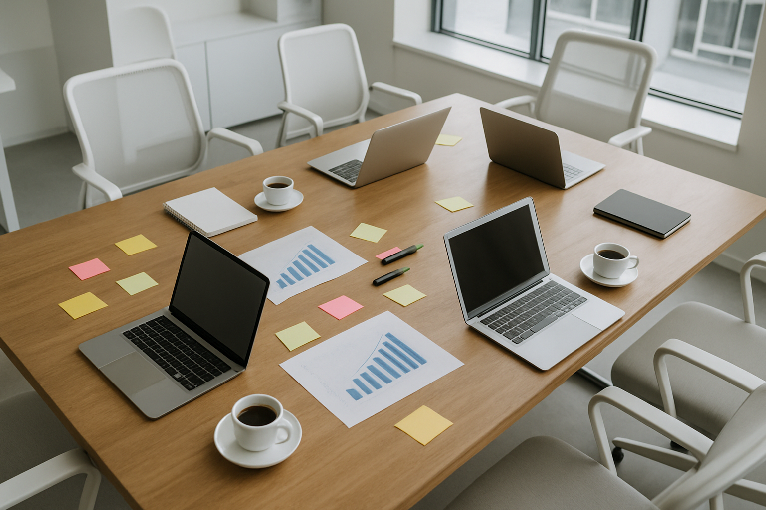 Zespół startupu B2B analizuje interaktywny wykres wzrostu na ekranie komputera podczas sesji growth hackingu