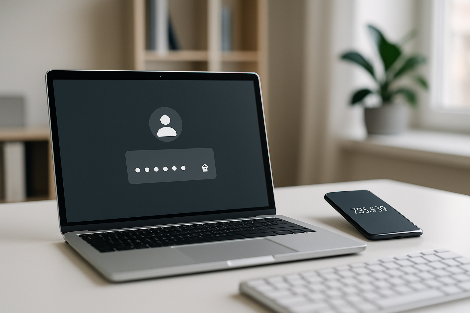 Laptop z ekranem kodu i ikoną tarczy ochronnej symbolizujący cyberbezpieczeństwo w pracy zdalnej w startupach